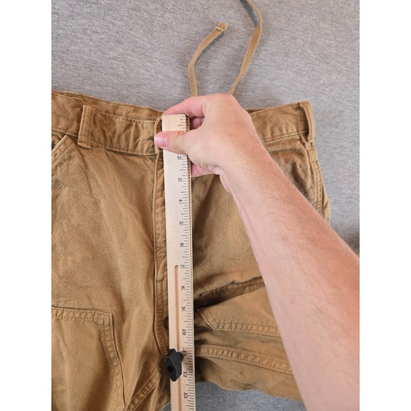 Uniqlo Double Knee Painter Pants Mens M 32x30 Brown Utility Workwear Stretch - Picture 10 of 11